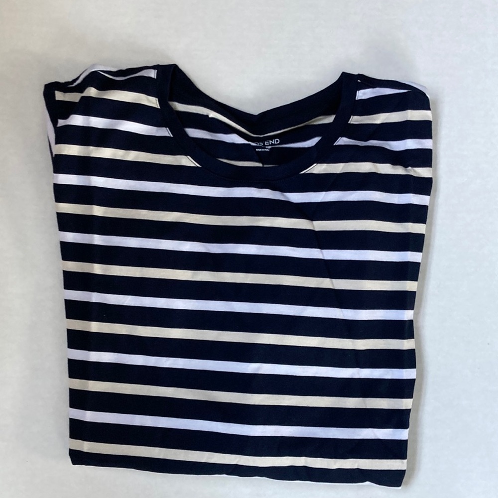 Lands End Navy Long Sleeve Crewneck T-Shirt